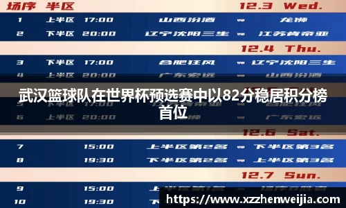 武汉篮球队在世界杯预选赛中以82分稳居积分榜首位